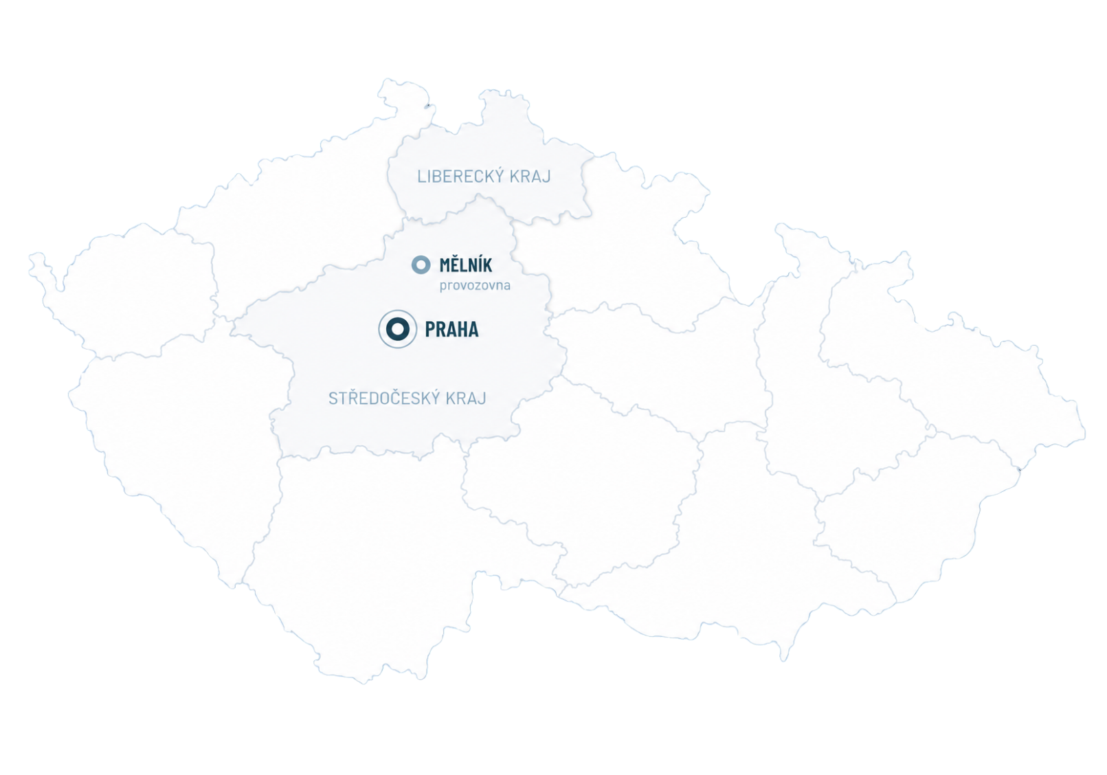 Mapa oblasti působení